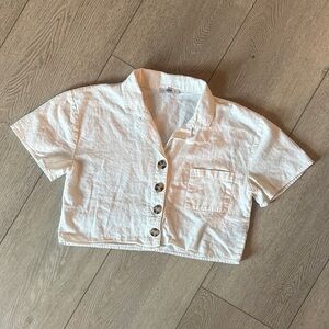 Ci Sono Cream Button-Up Kids Shirt